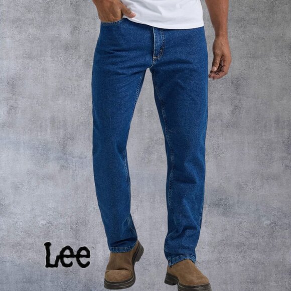 Lee Men's Legendary Relaxed Fit Flannel and Fleece Lined Winter Denim Bliue Jean - Picture 1 of 9